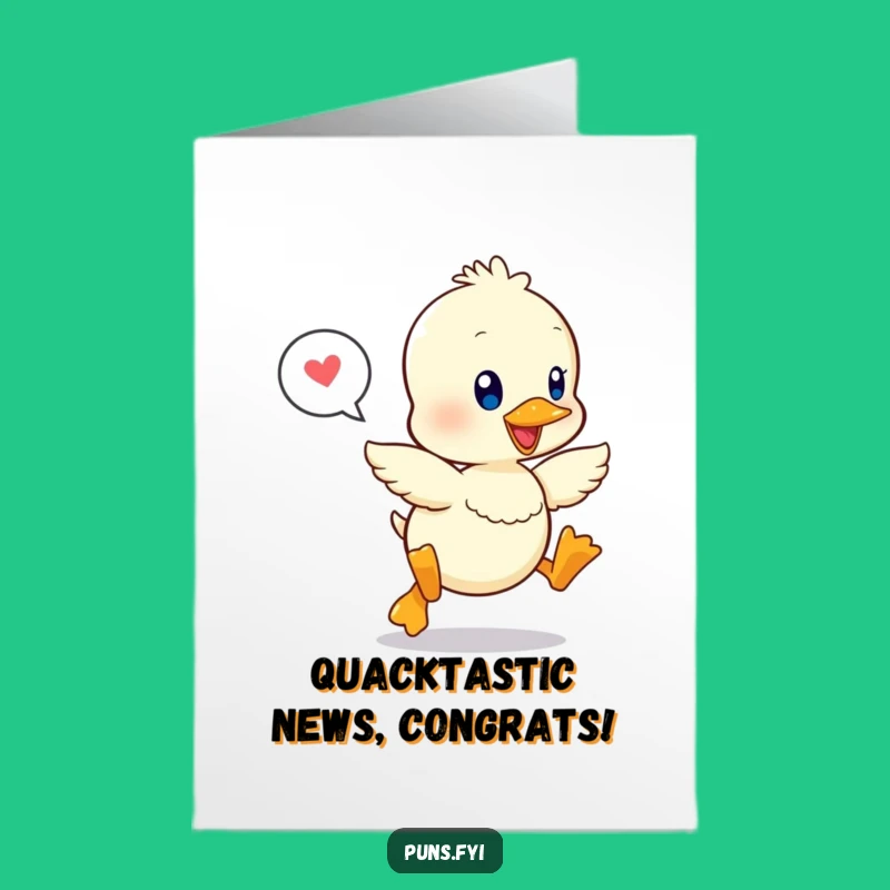 Free Printable Congrats Card: Happy Kawaii Duckling! Celebrate Downloadable DIY Gift