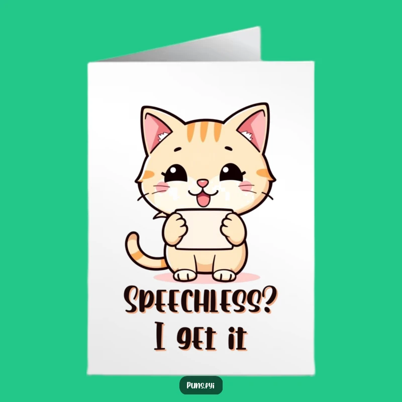 Free Printable Congrats Card: Happy Cat Grinning Word - Cheerful Downloadable Gift!