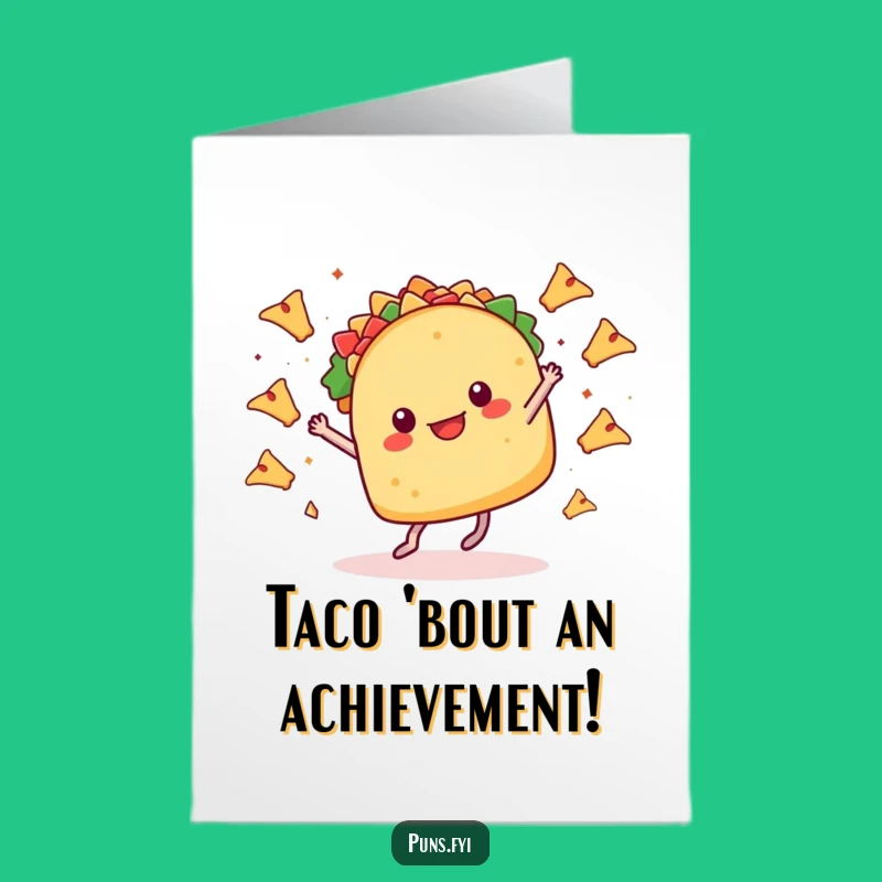 Free Printable Congrats Card: Taco Dance Celebration! Funny Downloadable Gift for Wins
