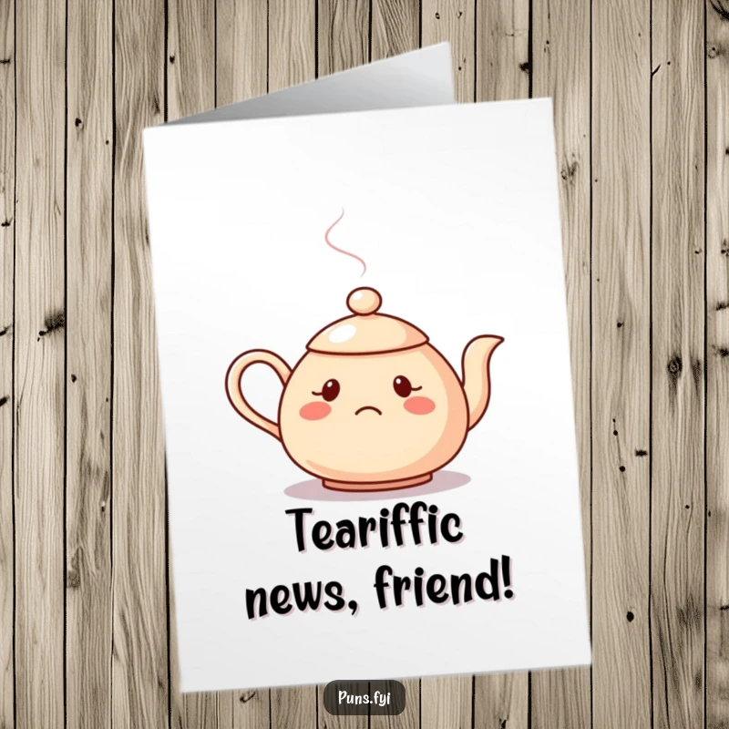 Free Printable Congratulations Card: A teapot with a steaming question mark looks bewildered. A funny and thoughtful gift.