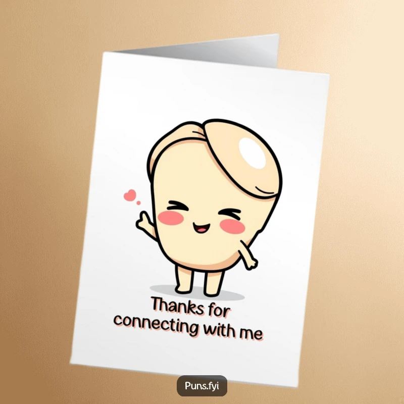 Funny Free Printable Thank You Card: Witty semicolon winking, humorously linking gratitude with a clever, stylish connection