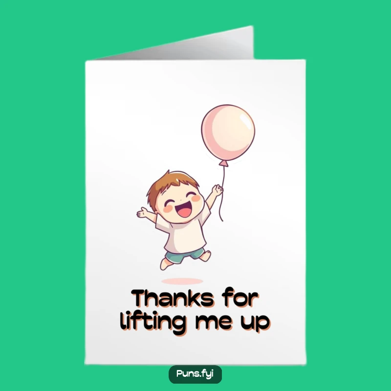 Free Printable Joyful Jumping Thank You Card: Cheerful Downloadable Gift of Gratitude