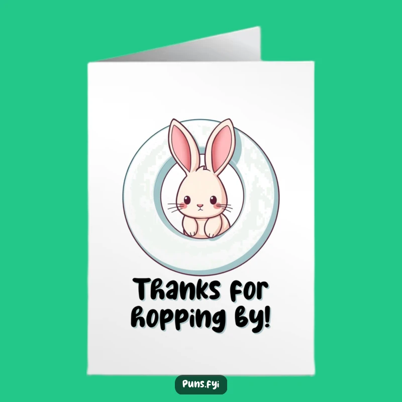 Free Printable Rabbit Thank You Card: Peek-a-Boo Thanks Downloadable Gift