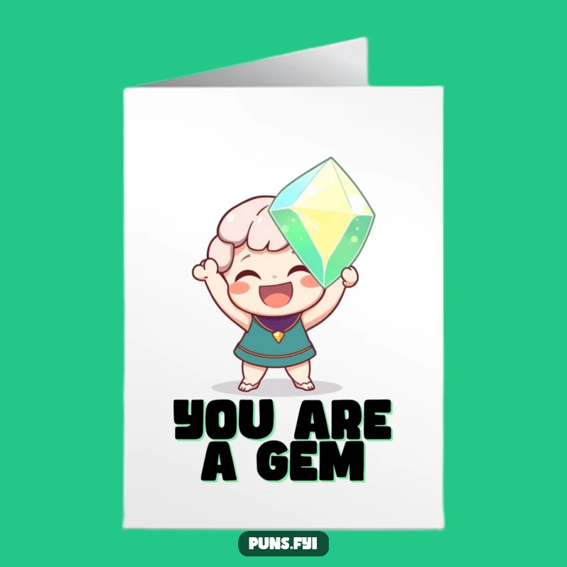 Free Printable Thank You Card: Delighted Character Gem Funny Appreciation Gift