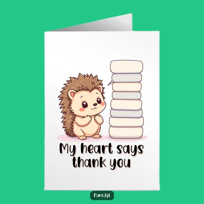 Free Printable Thank You Card: Thoughtful Kawaii Hedgehog! Expressive Downloadable DIY Gift