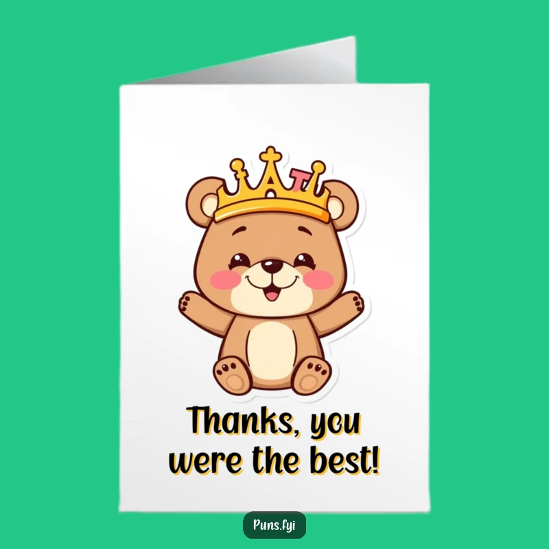 Free Printable Bear Cub Thank You Card: Funny DIY Downloadable for Little Dears
