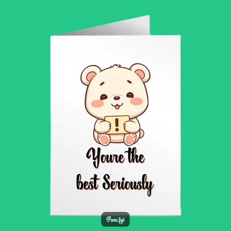 Free Printable Thank You Card: Grinning Bear, Expressive Thanks, Downloadable Gift, Print at Home