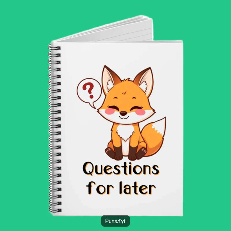 Funny Mischievous Fox Notebook: Jot Down Your Questions, Perfect Gift