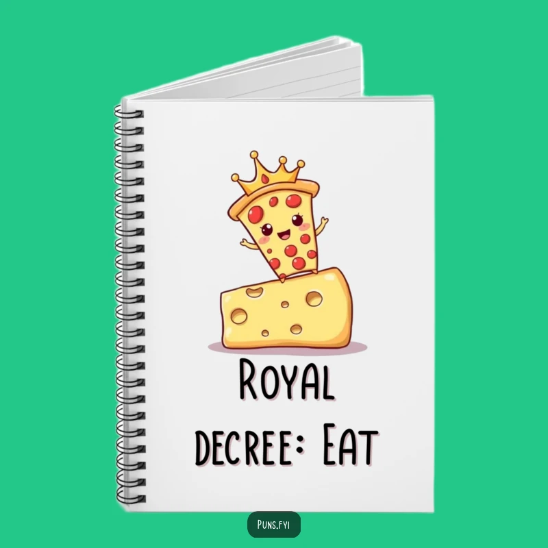 Funny Pizza King Notebook: Royal Cheese Journal & Design, Perfect Humorous Gift for Foodies