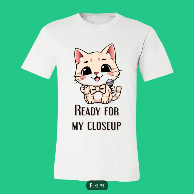 Funny Cat Microphone T-Shirt: Dapper Performer Tee - Gift