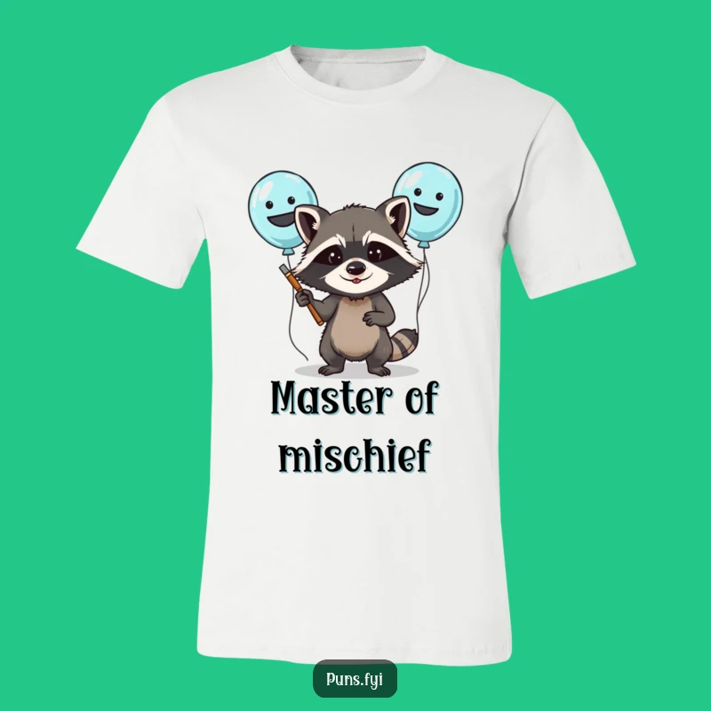 Funny Raccoon Balloon Painting T-Shirt: Hilarious Party Vibe Tee