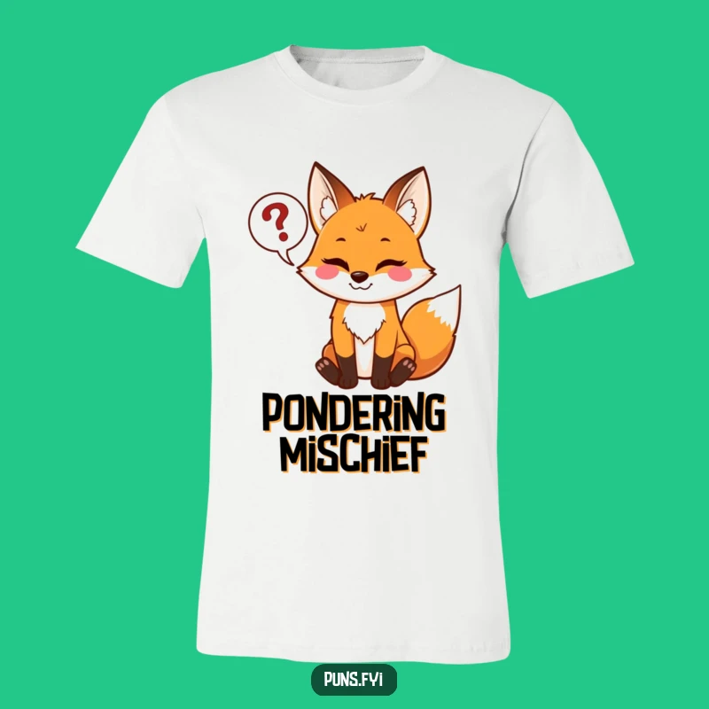 Funny Mischievous Fox T-Shirt: Ponder Life's Mysteries in Style