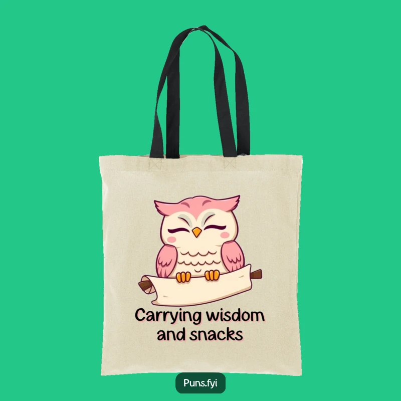Funny Kawaii Owl Tote Bag: Scholarly Scroll Carrier, Perfect Funny Gift for Her