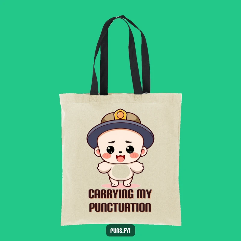 Funny Period Character Tote Bag: Carrying Sentences with Style!